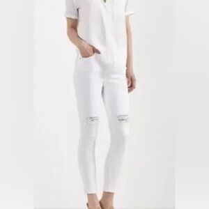 Current Elliott The High Waist Stiletto 2 Year Destroy White Jeans S 30 New 248$